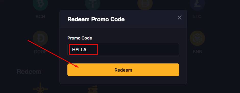 Enter the Referral Code HELLA