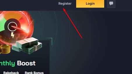 Register on the Chicken.gg website