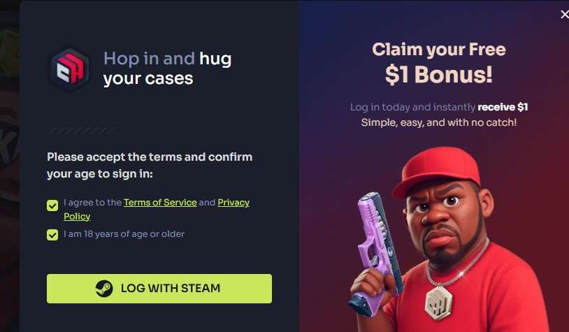 Log in with Steam