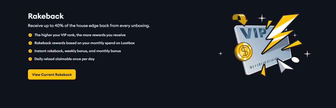Lootbox rakeback system