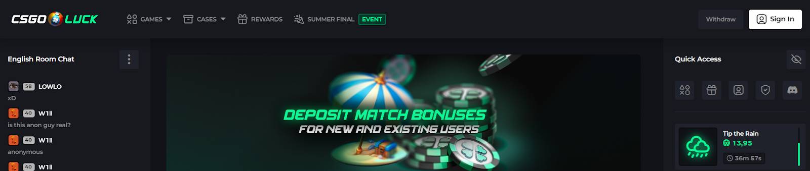 CSGOLuck gambling site