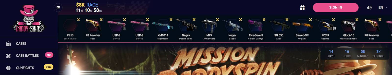 DaddySkins gambling site