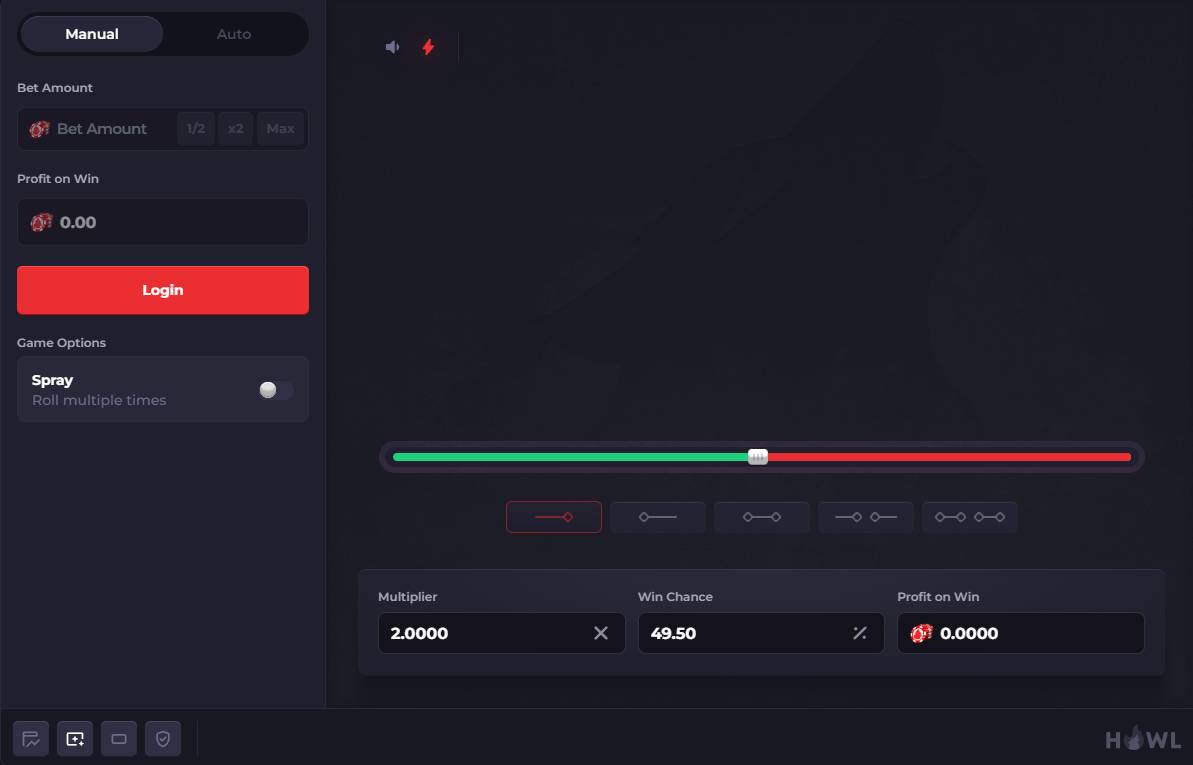 Howl.GG bitcoin dice site