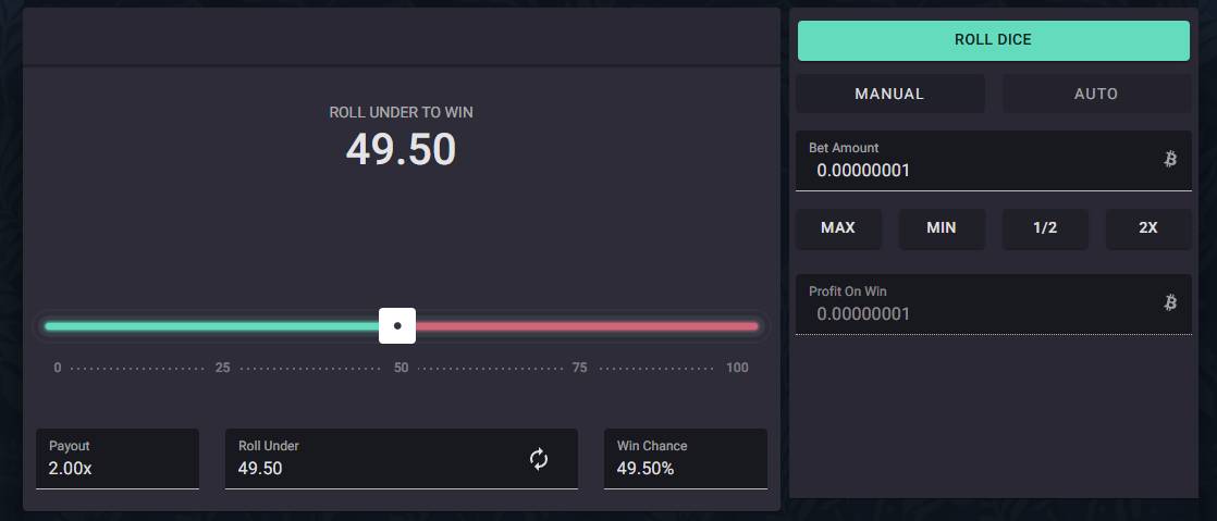 MintDice bitcoin dice site