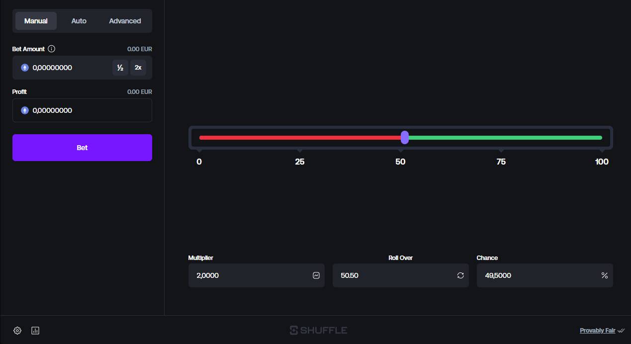 Shuffle bitcoin dice site
