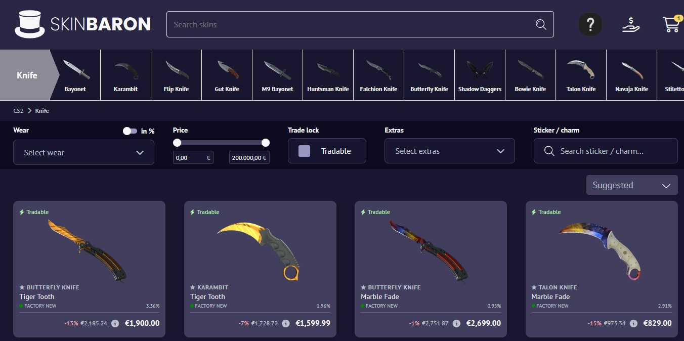 SkinBaron buy cs2 skins