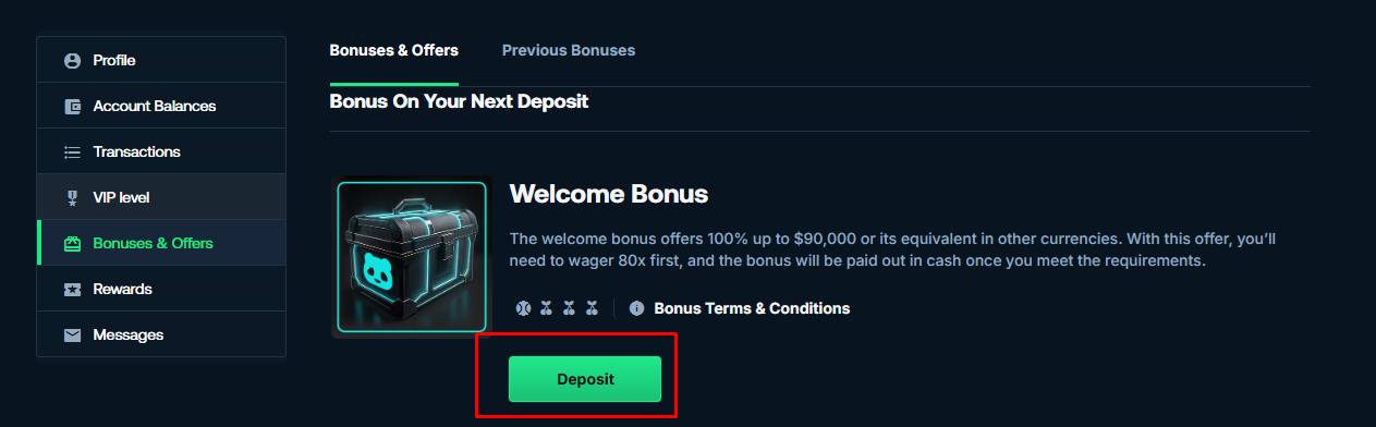 enjoy a bonus on BetPanda