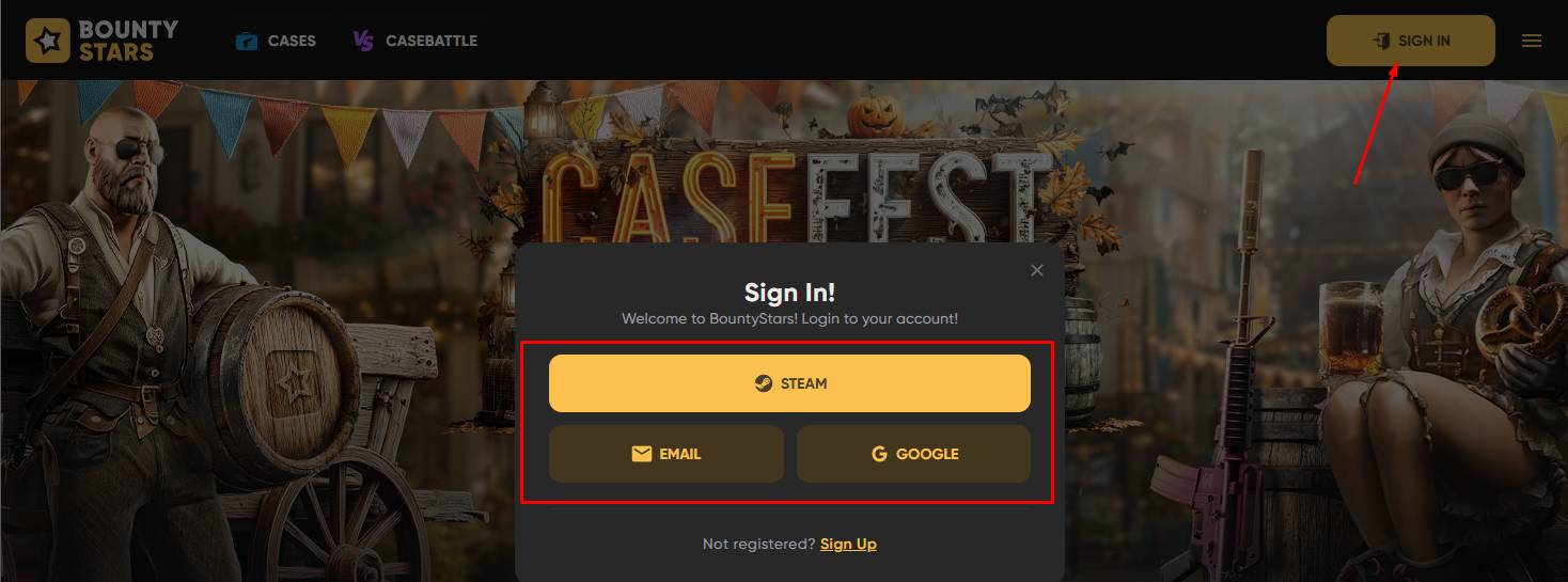 Click on the “SIGN IN” button