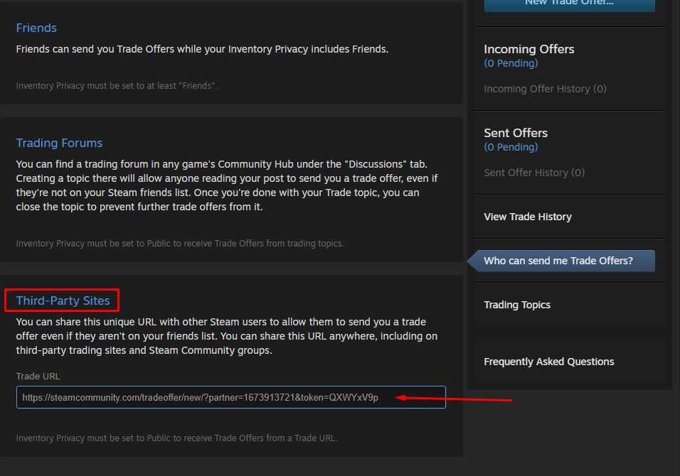 Steam trade URL
