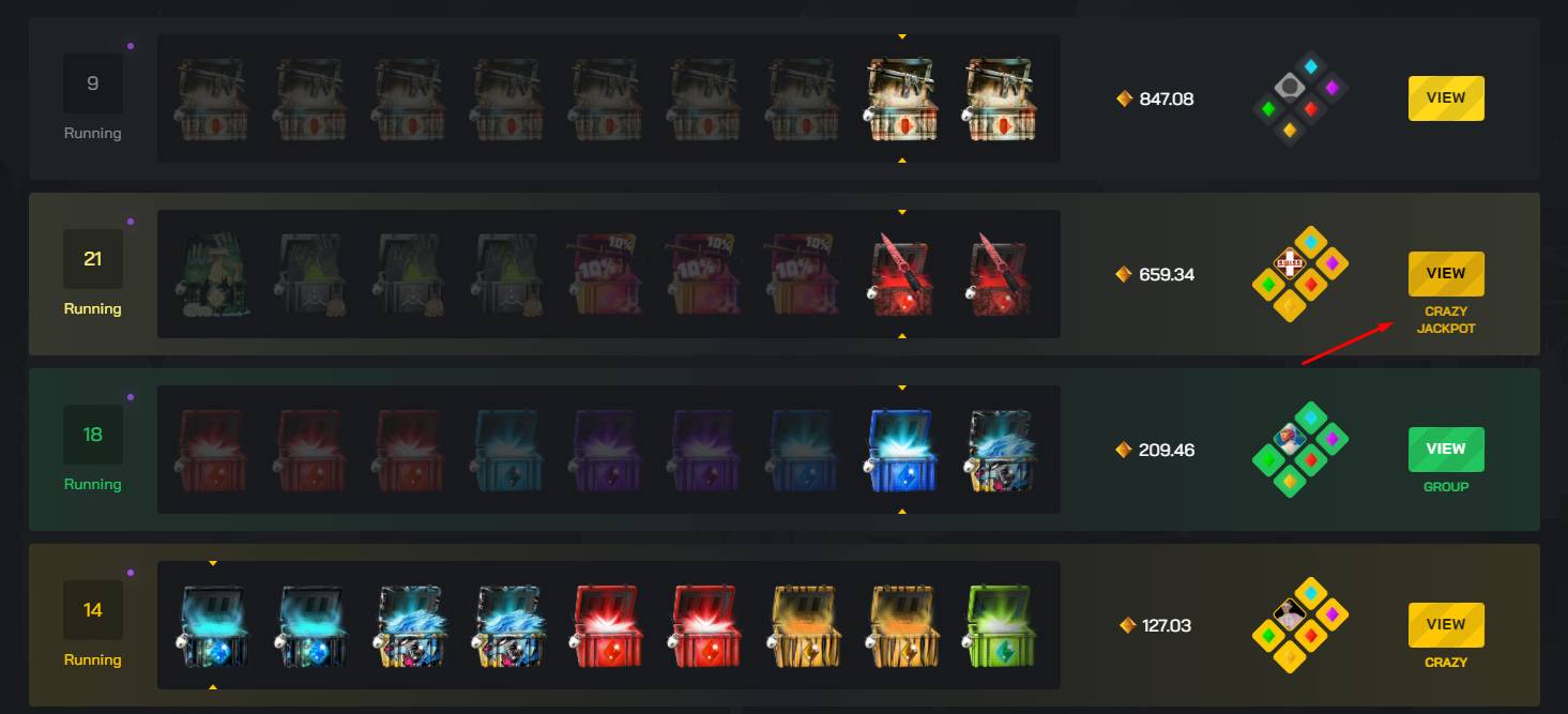 Enter the jackpot lobby