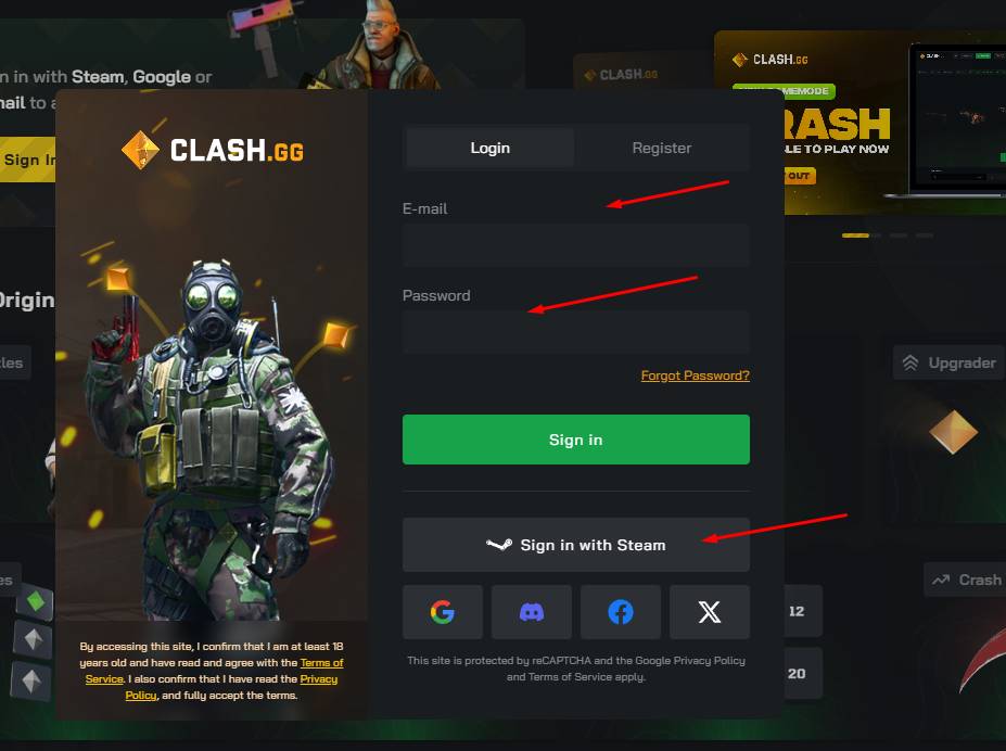 Create an account and link Steam