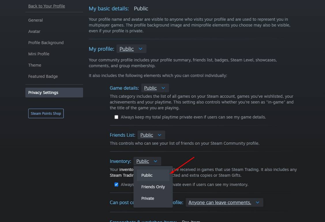 click on ‘’Privacy Settings’’