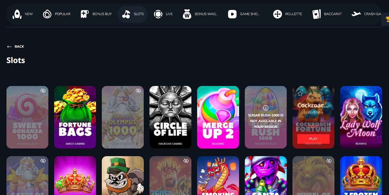 Slot Games at Bitz Casino