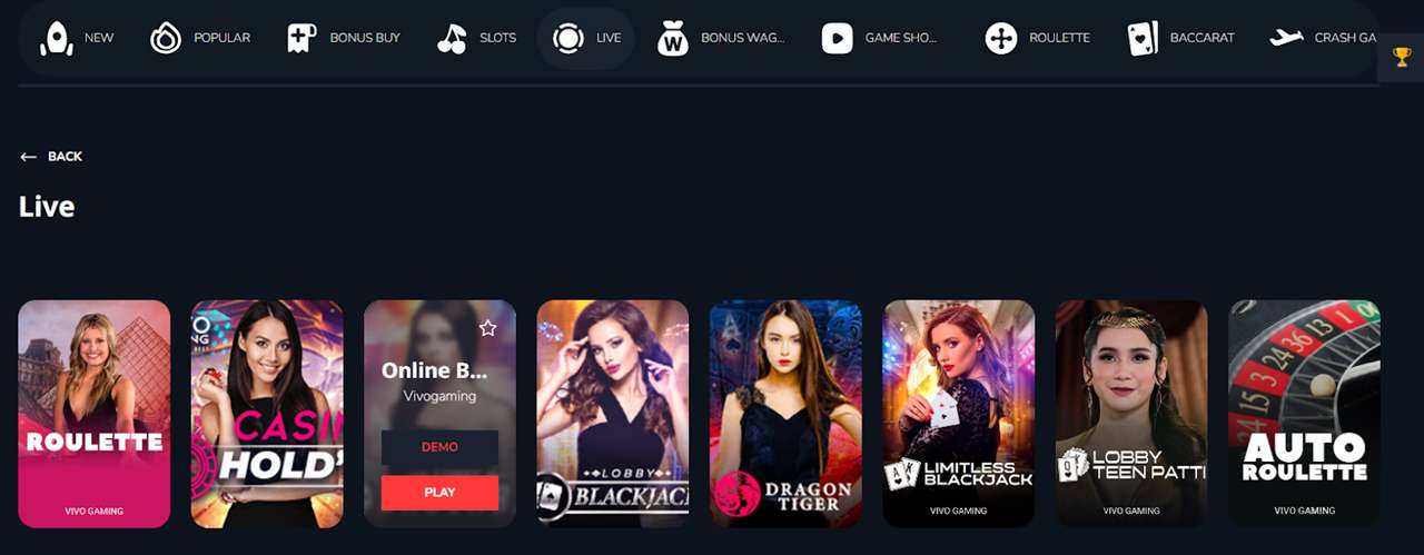 Slot Games at Bitz Casino