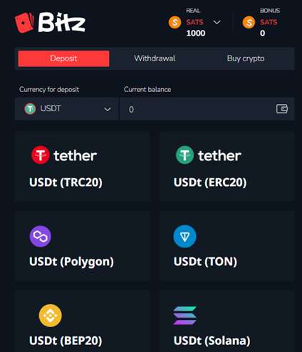 choose a coin to deposit