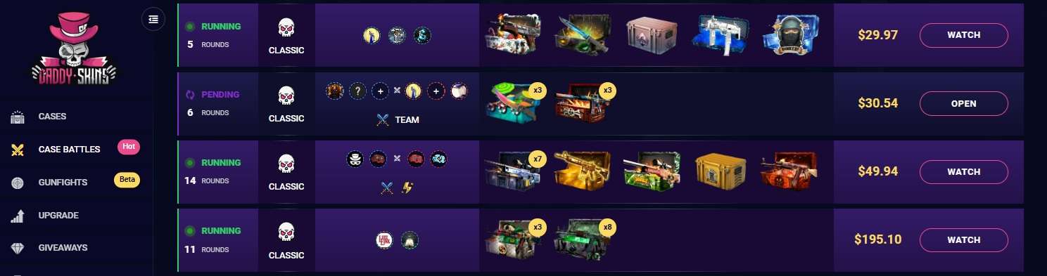 daddyskins case battles