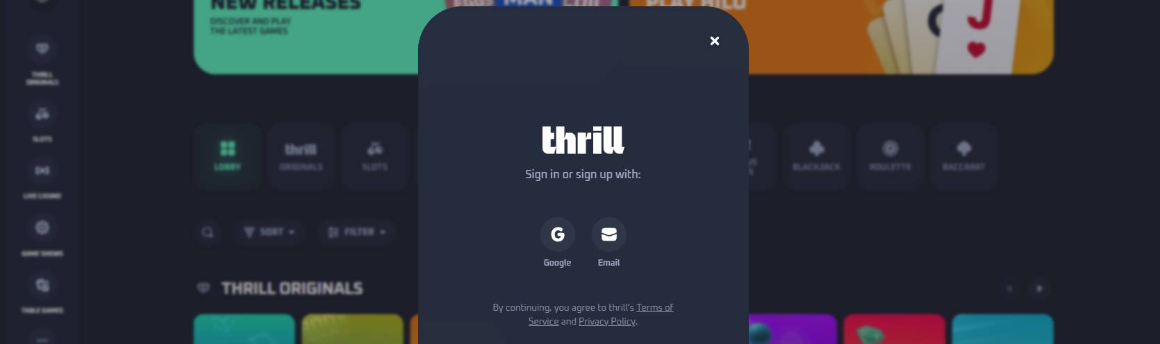 Register through Google