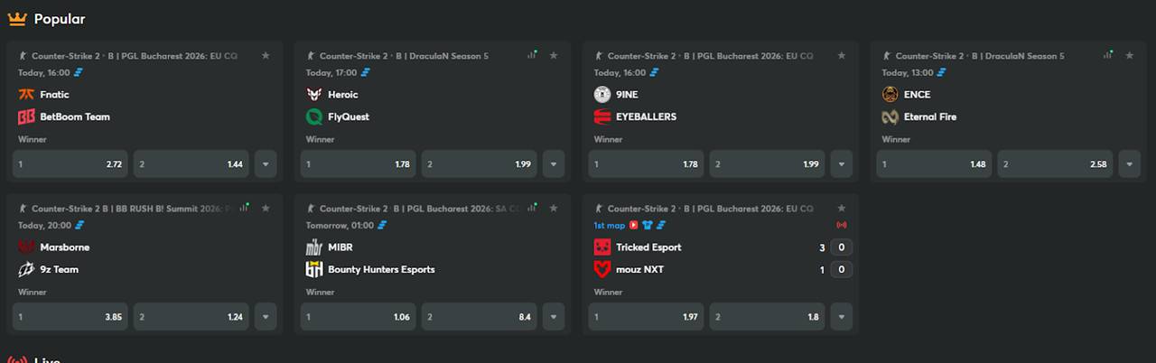 Choose the match you want