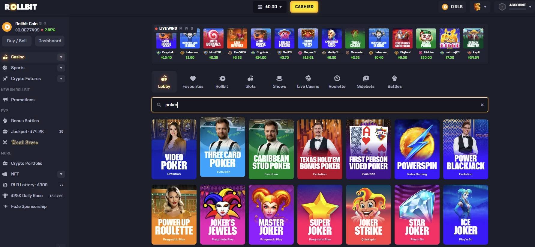 Rollbit - Ethereum Poker