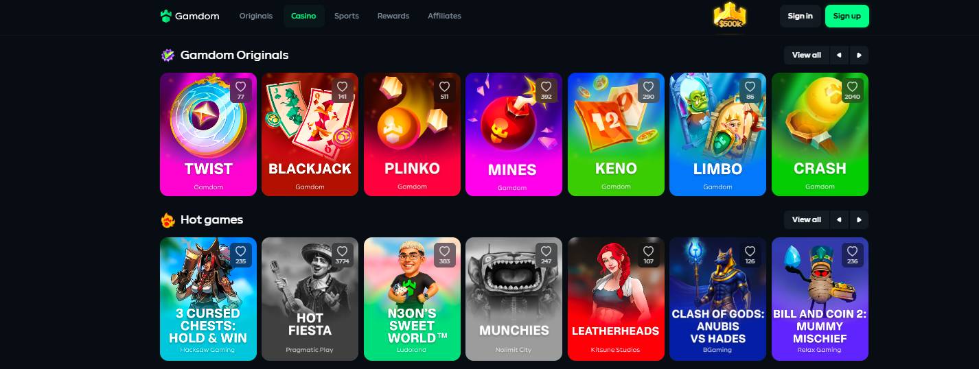 Gamdom casino site