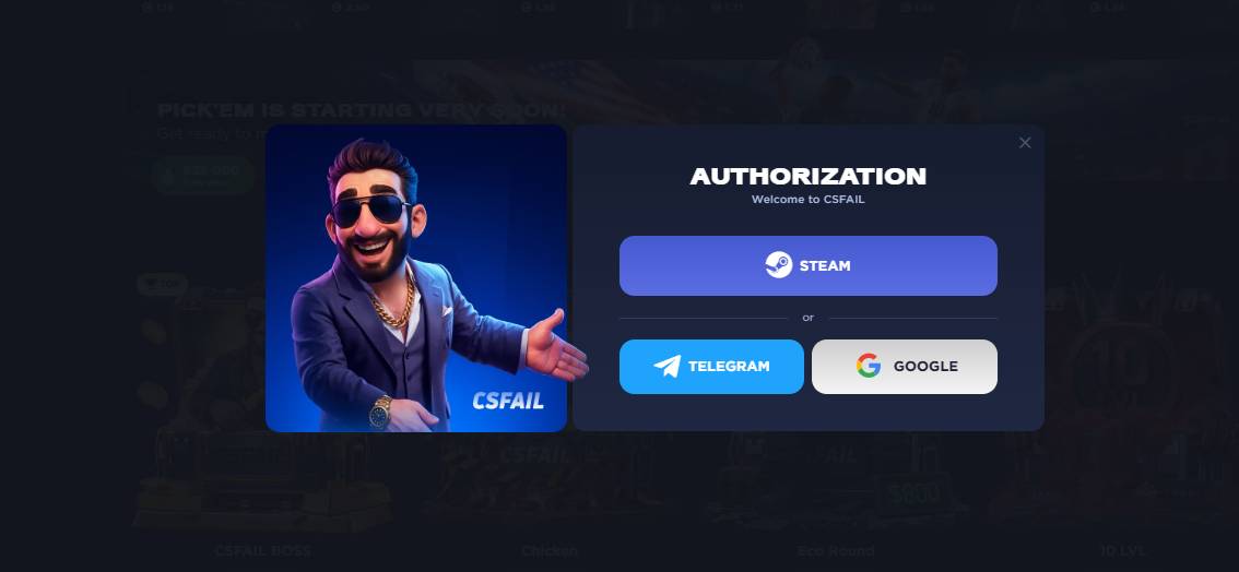 Register with one of the available methods