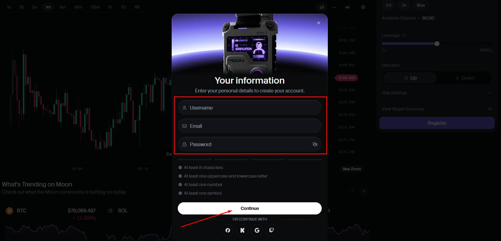 Create Your Account With Basic Information