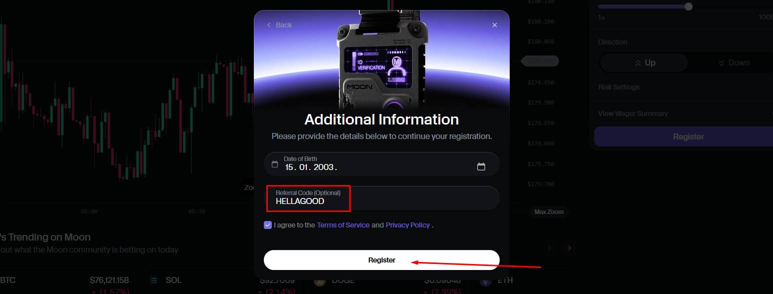Enter Your Moon Promo Code
