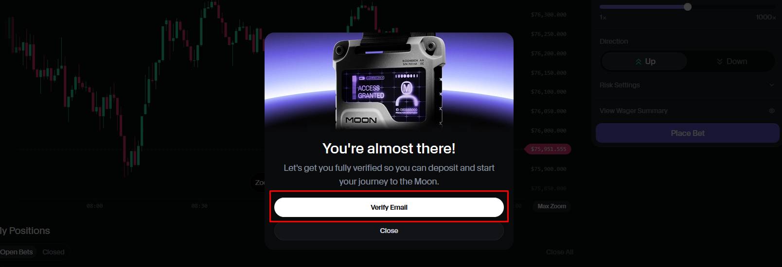 Verify Your Email & Make a Deposit