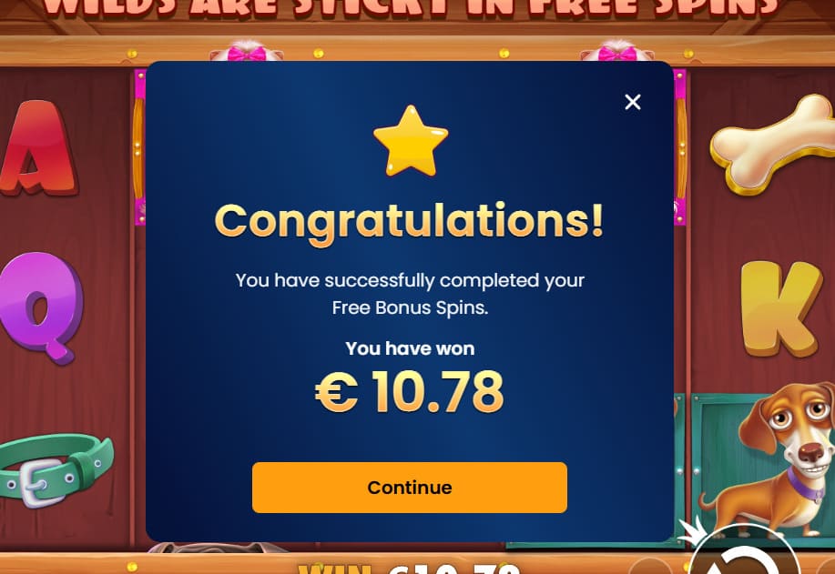 Free spins finished summary