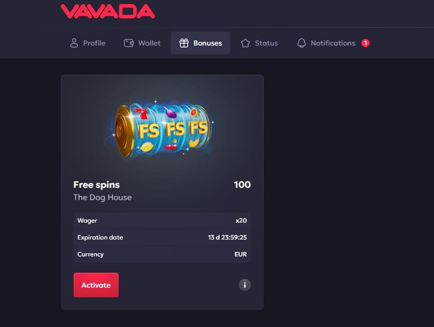 Activate Free Spins on The Dog House