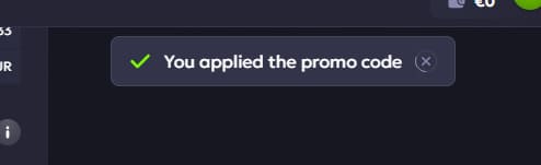 Promo code success notice