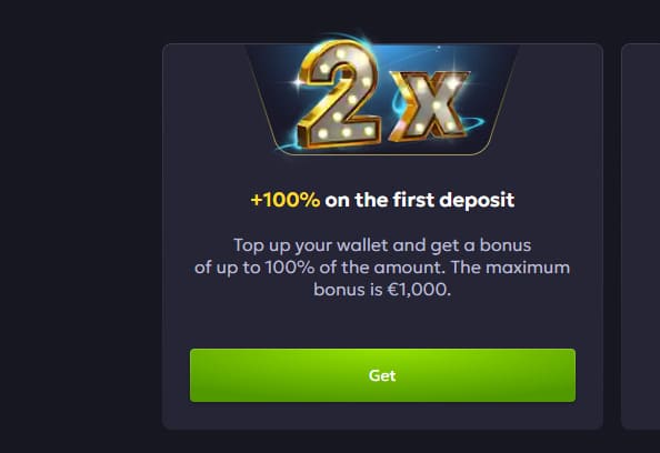 Get first deposit bonus