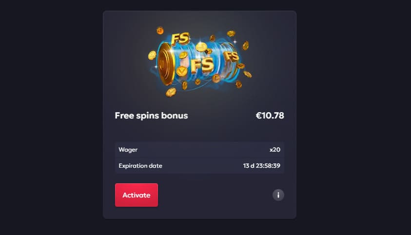 Activate bonus wagering