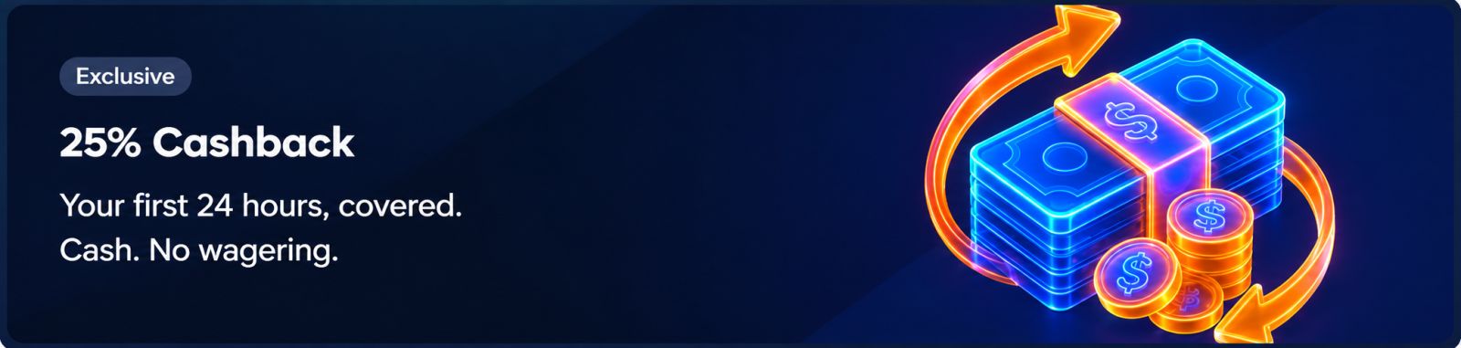 Cashy 25% First-Day Cashback